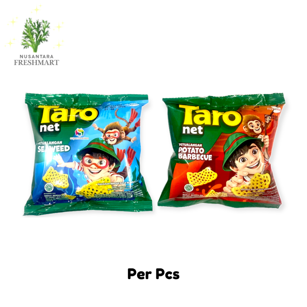 

[Nusantara Freshmart] Taro Net 8 gr Snack Seaweed Potato Barbecue Per Pcs/Satuan