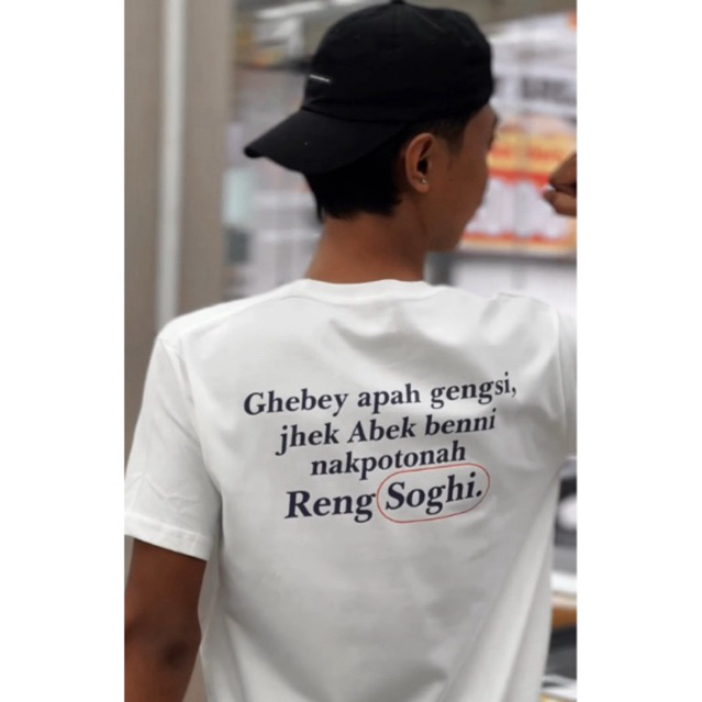 T-shirt  Kacong new || kaos kata kata madura warna putih katun combed 24s nyaman di pakai