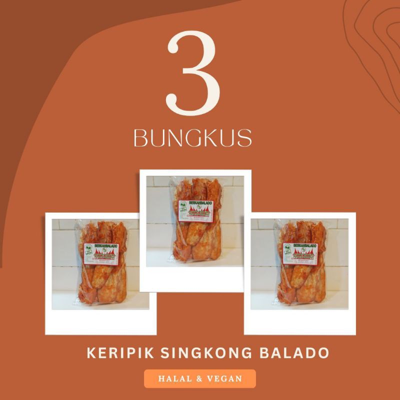 

Paket hemat 3 bks kripik singkong padang vegetarian termurah