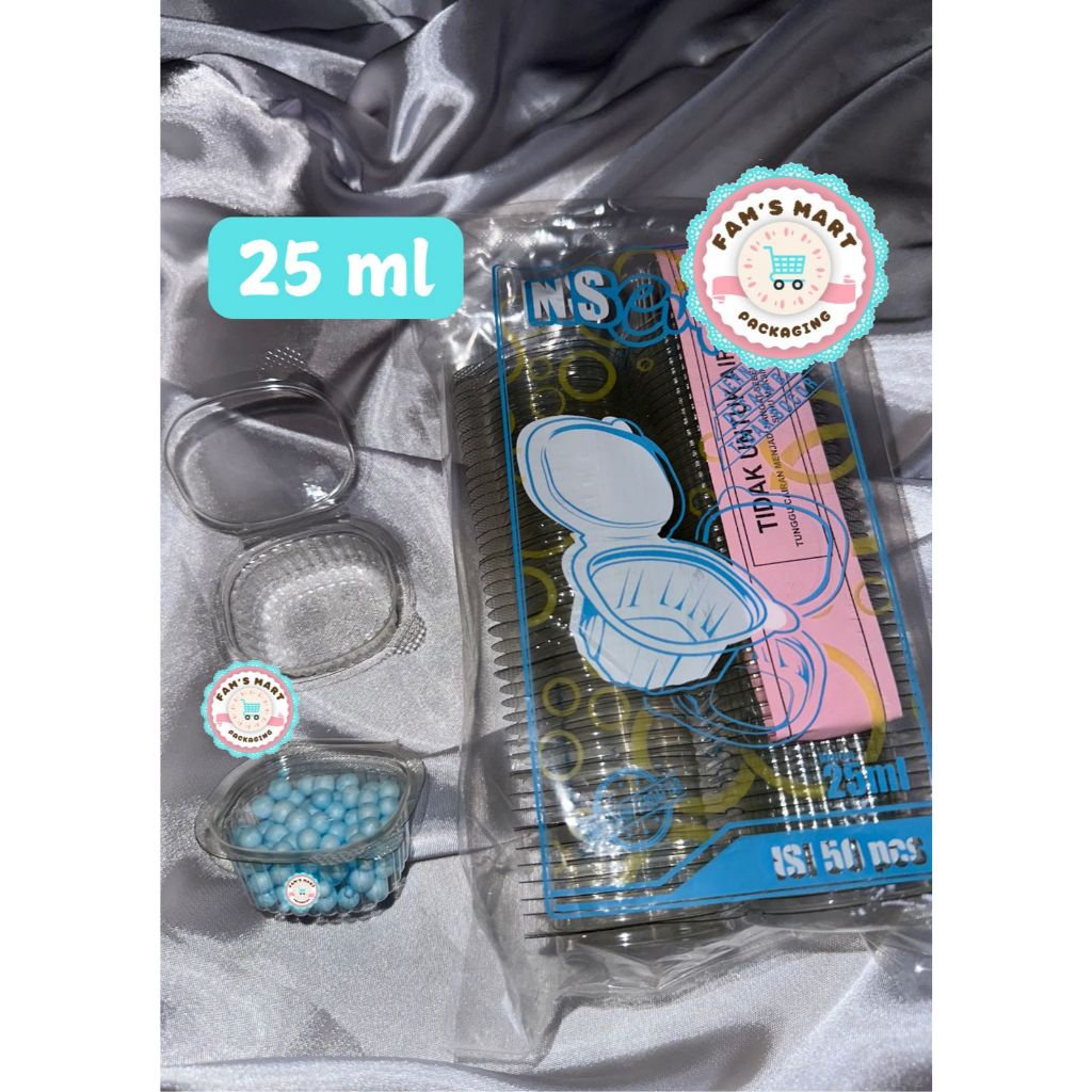 Isi 50pcs Mika Cup 25ml Sauce Sambal Puding Agar / Mika Sambal + Tutup Sambung 25ml Tempat Saos