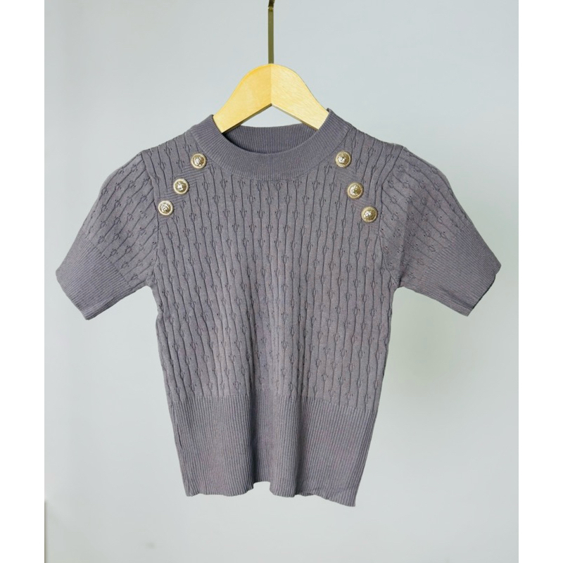 [BRIELY COLLECTION]BAJU CROP TOP BAJU CROP TOP WANITA BAJU CROP TOP KOREAN STYLE KAOS RAJUT CROP TOP