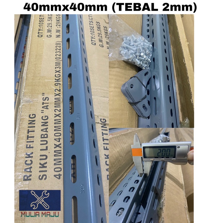 Hot Sell besi siku lubang 4x4 2mmrak siku lubang tebal 4x4 2mili ATS 21 mili HARGA PABRIKpanjang 3me