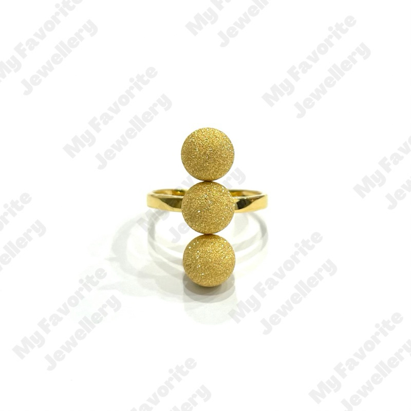 Cincin Bola Pasir Susun Uk16 Cincin Emas Asli Kadar 875
