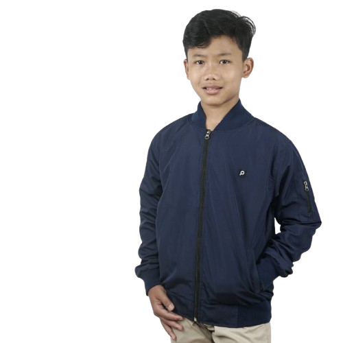 Diskont Mumayiz Jaket Bomber Polos Anak Tk/Sd/Smp Usia 4-15 Tahun Bahan Parasut Taslan Jn