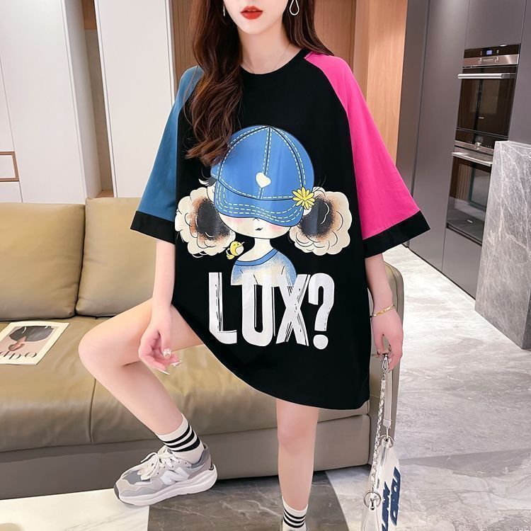 Atasan oversize wanita lengan pendek Lux / kaos oblong wanita import