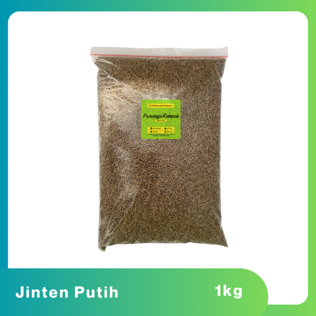 

Jinten Putih India cumin seed Kemasan 0.5Kg