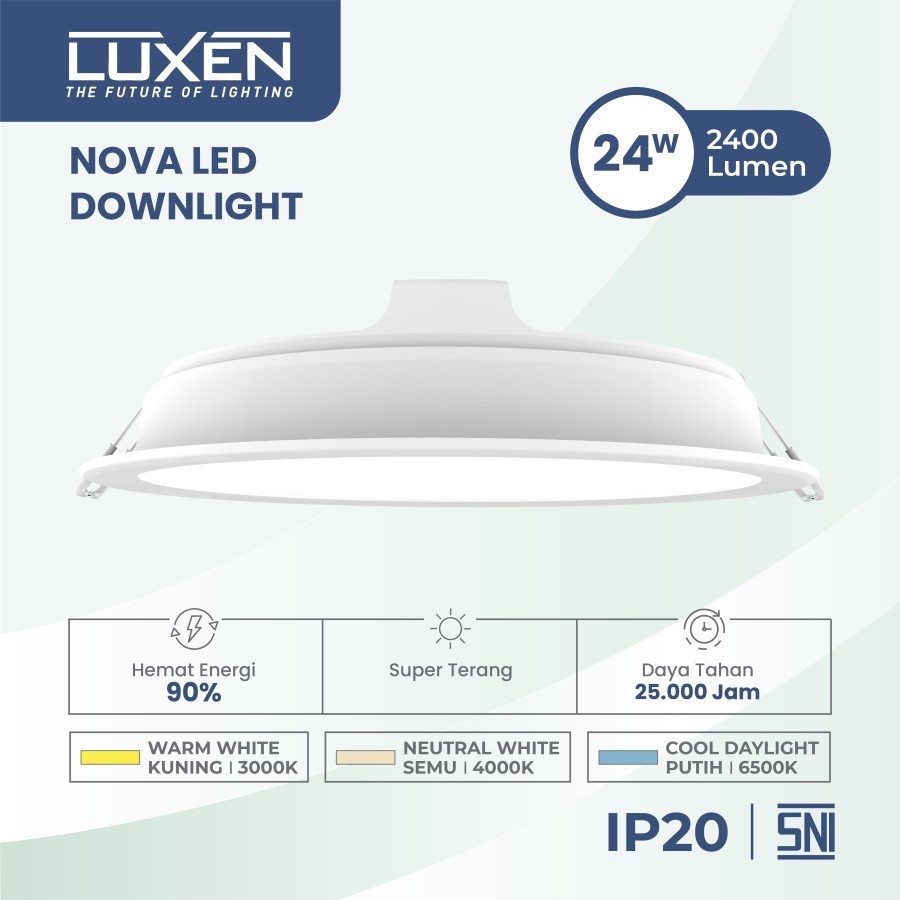 DL24NOVA Lampu Panel Downlight LED 24W Watt IB/InBow Bulet Nova Luxen