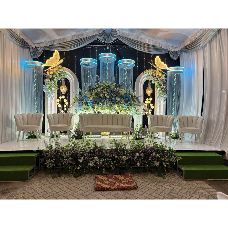 lampu tirai gliter dekorasi