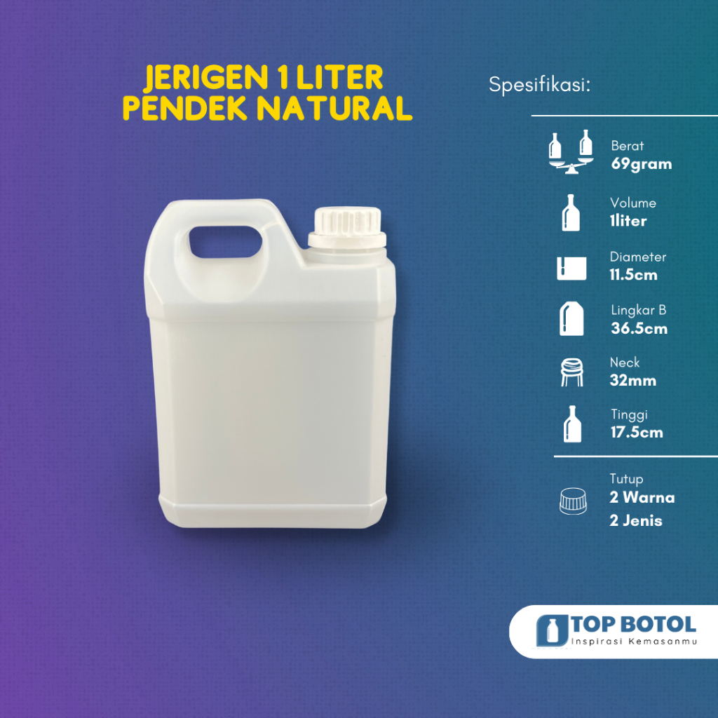 JERIGEN 1LITER PENDEK HDPE JERIGEN 1L TEBAL JERIGEN LAUNDRY JERIGEN MINYAK JERIGEN 1LITERAN JERIGEN 