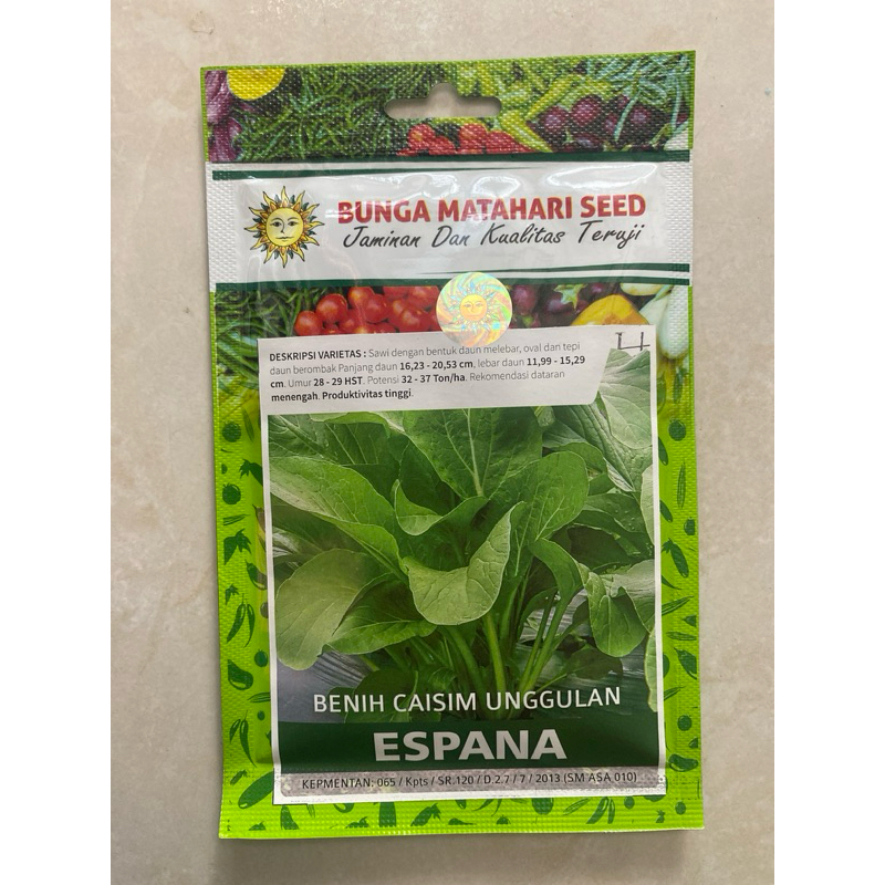 BIBIT BENIH CAISIM UNGGULAN ESPANA ISI 20 GRAM MERK BUNGA MATAHARI SEED