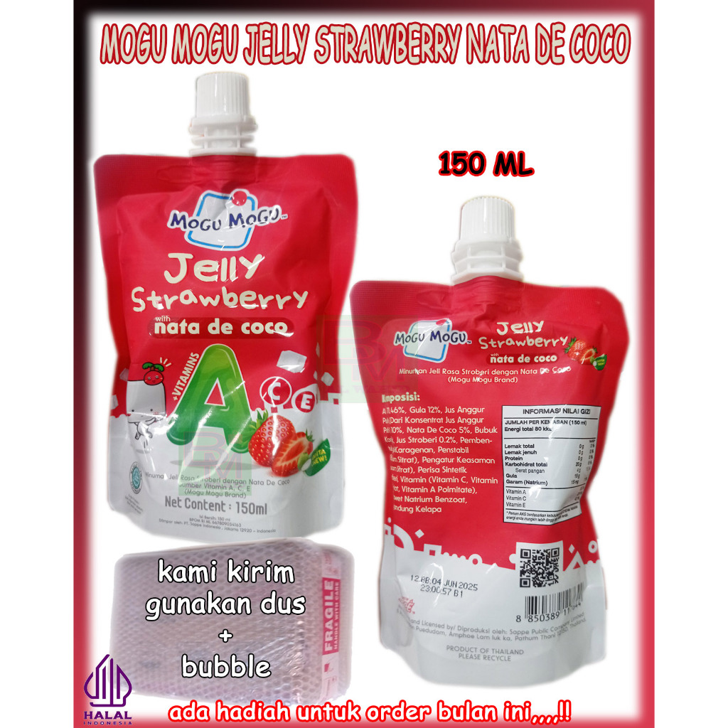 

Minuman Mogu Mogu Jelly Strawberry Kemasan 150 ml