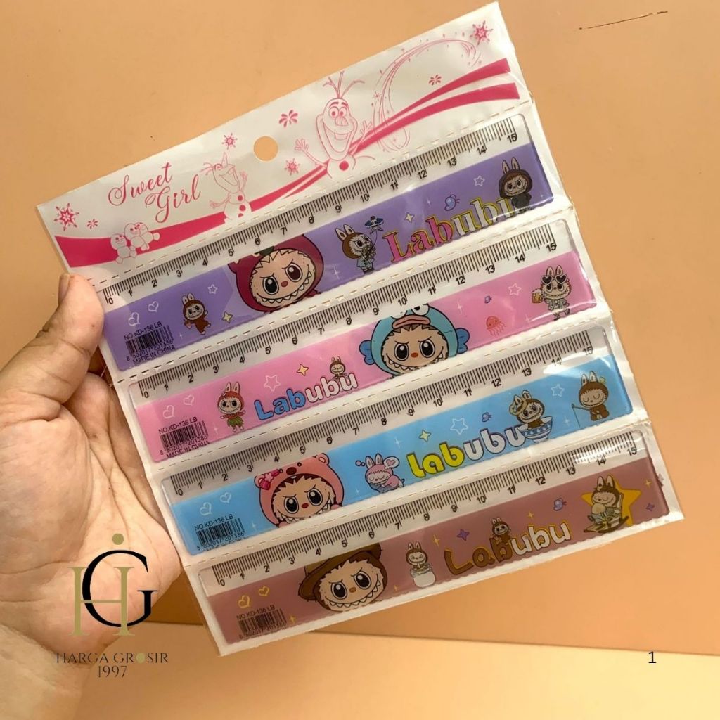 

PENGGARIS PLASTIK 15 CM LABUBU PGG-1683 RULER ALAT TULIS COD SOUVERNIR
