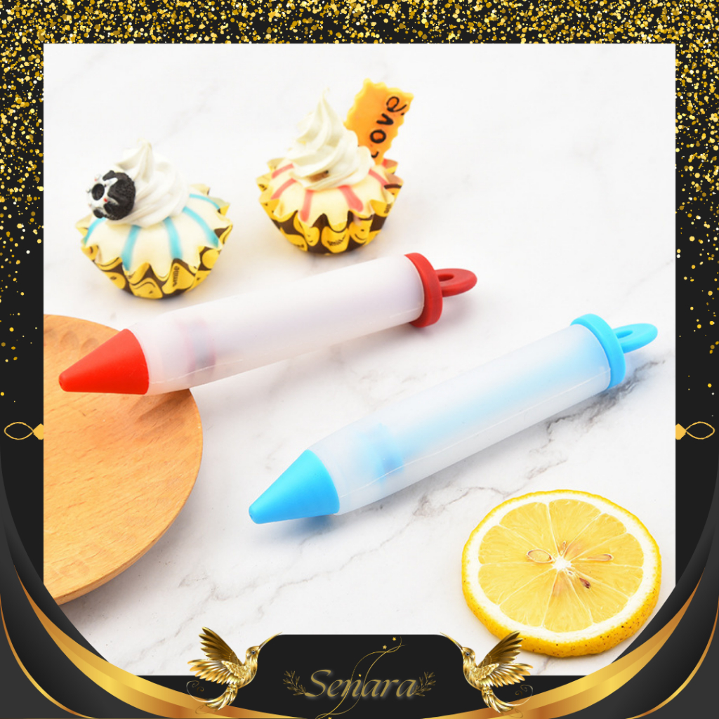 SENARA Pen dekorasi kue Alat hias dekorasi kue / Chocolate Pen / Pen Spuit Piping Bahan Silikon  / P