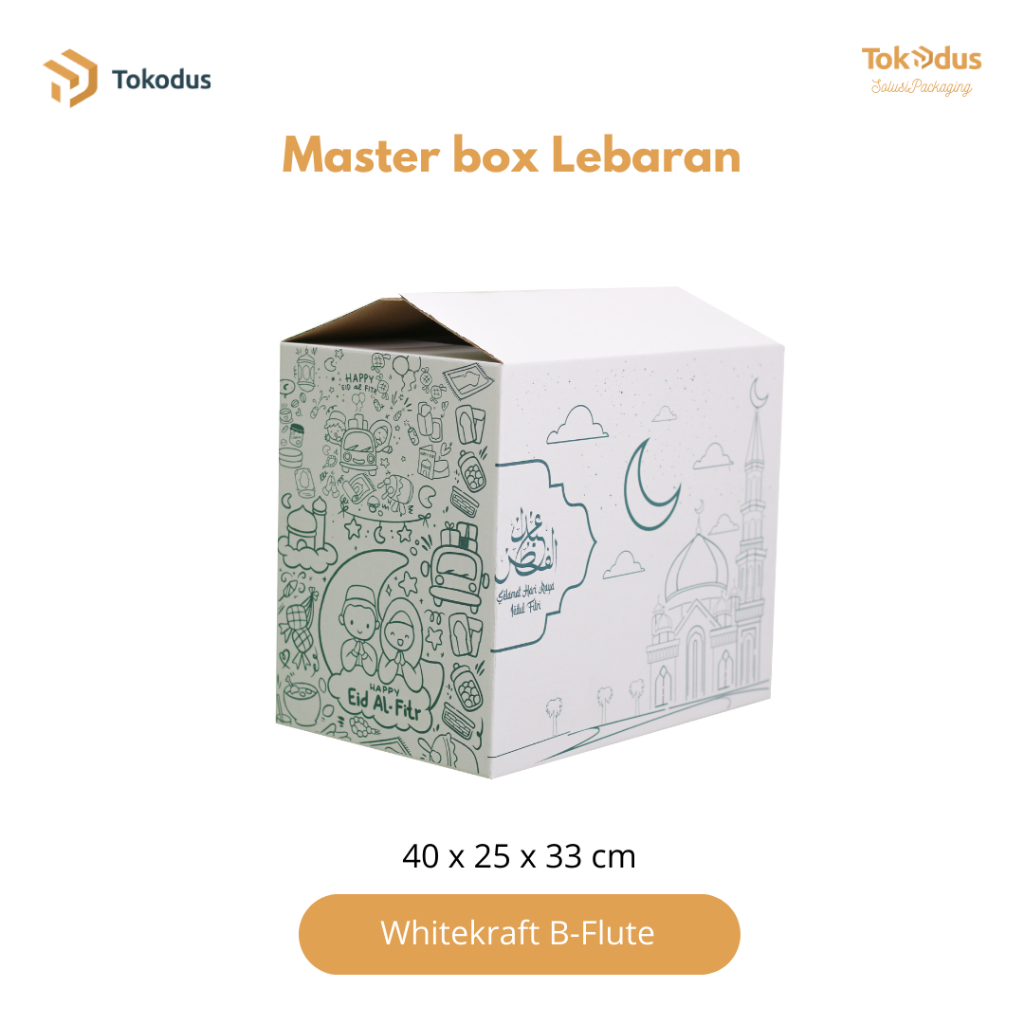 

Kardus Parcel Lebaran Ukuran 40 x 25 x 33 cm Dus Box Spesial Hari Raya Idul Fitri | Tokodus Buahbatu