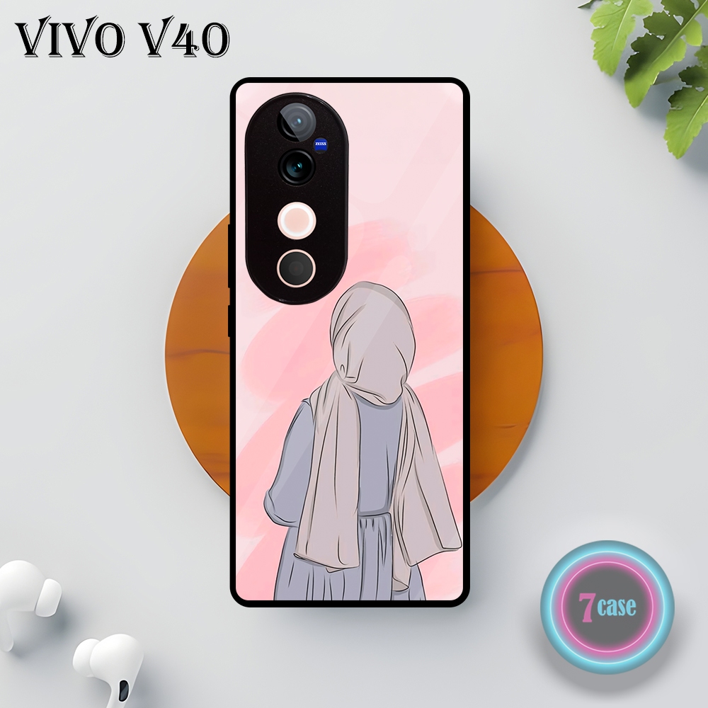(ST69) Case Kilau Vivo V40 I Casing Hp Vivo | Pelindung Smartphone Motif HIJAB