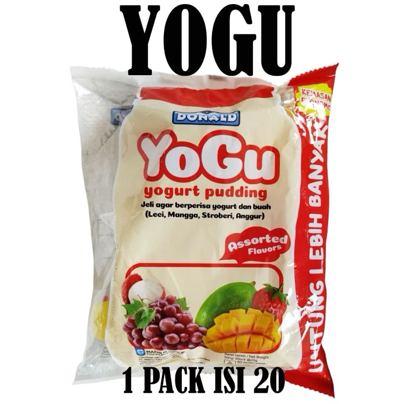 

DONALD YOGU YOGURT PUDDING [ 1 BUNGKUS ISI 20 PCS] | JELI AGAR YOGURT DAN BUAH LECI MANGGA STRAWBERRY STROBERI ANGGUR