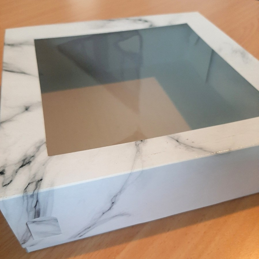 

( 5 Pcs ) Kotak Packaging Kue Kering Box Hampers Cheesecake Edisi Marmer Size 25x25x7 cm