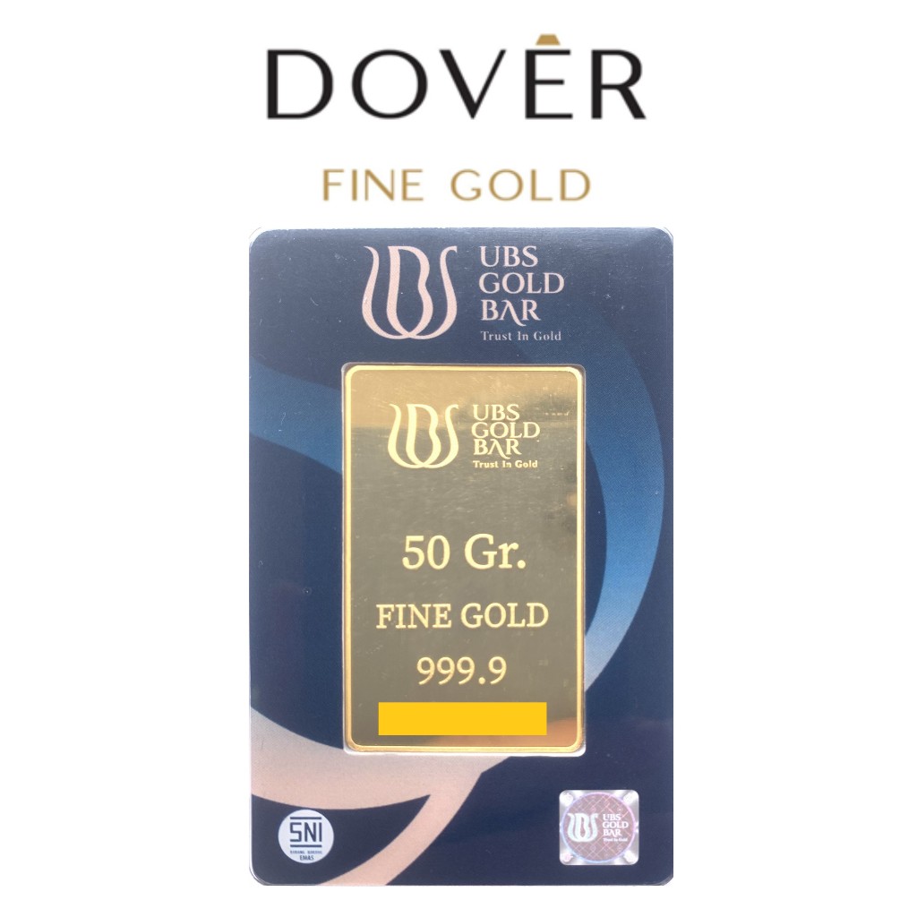 Logam Mulia Emas Batangan LM UBS 50 gram Press & Kantong Fine Gold Bar