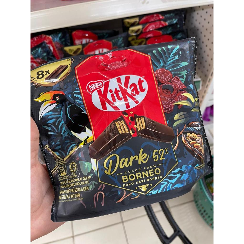 

kitkat dark 52% cocoa borneo chocolate isi 8 packs 136gr Malaysia