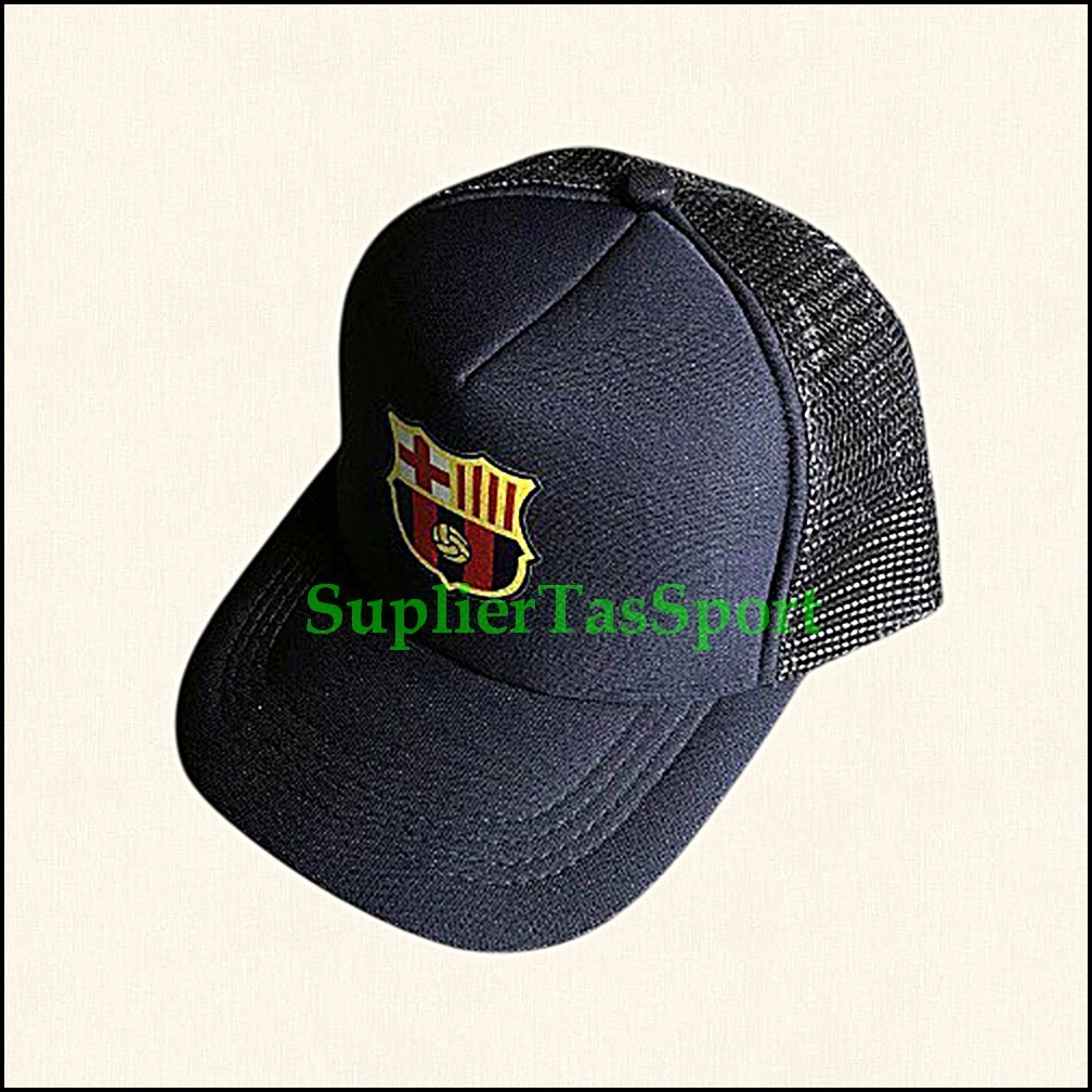Topi Baseball Trucker Jaring Logo Barcelona Chelsea Liverpool Milan Juventus