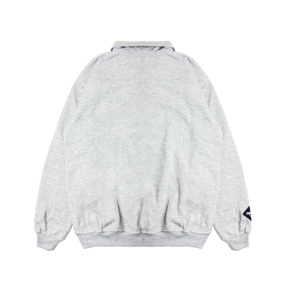 Troy Company Sweater Crewneck Half Zipper Misty Kusa - Half Zip Pria Abu Misty HZ 2881