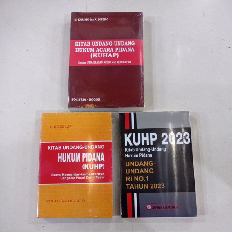 3 Buku paket KUHP, KUHAP, DAN KUHP 2023. by. Soesilo