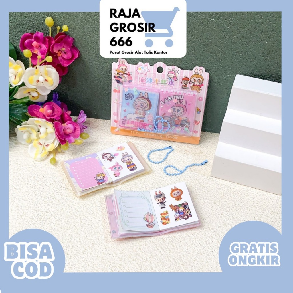 

BUKU STICKER MINI 1 SET ISI 2 PCS LABUBU XM-A14 BK-1718 stiker lucu imut popmart bagus murah terjangkau COD