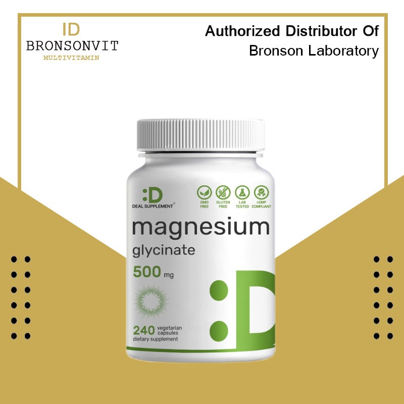 Deal Supplement Magnesium Glycinate 500mg Vegetarian Capsules 240 Caps