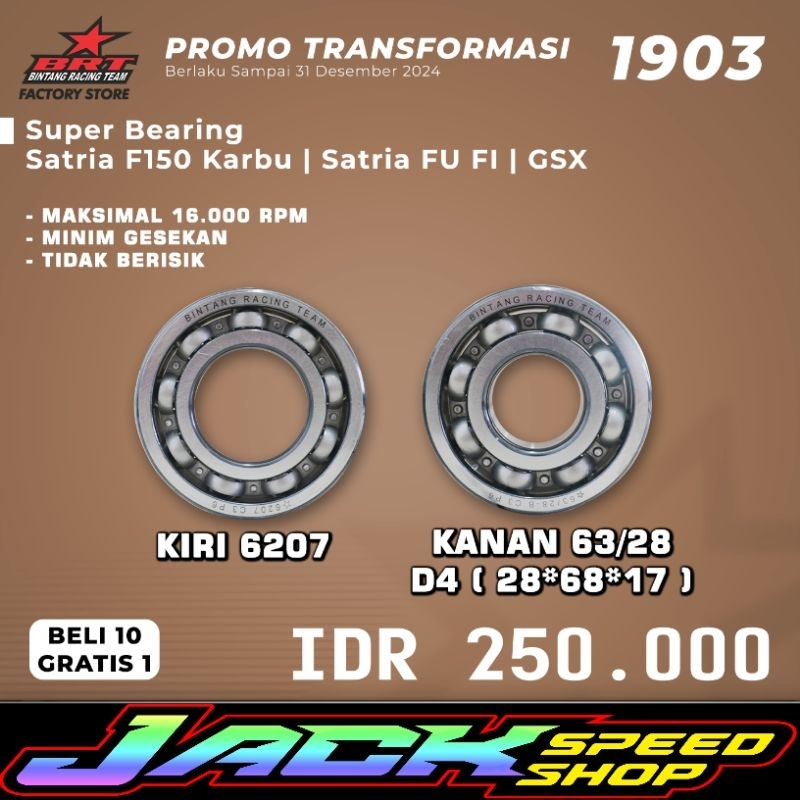 BEARING KRUK AS BRT SATRIA F 150 KARBU / SATRIA FU INJEKSI FI / GSX 150 R S BANDIT LAHER LAHAR KLAHE