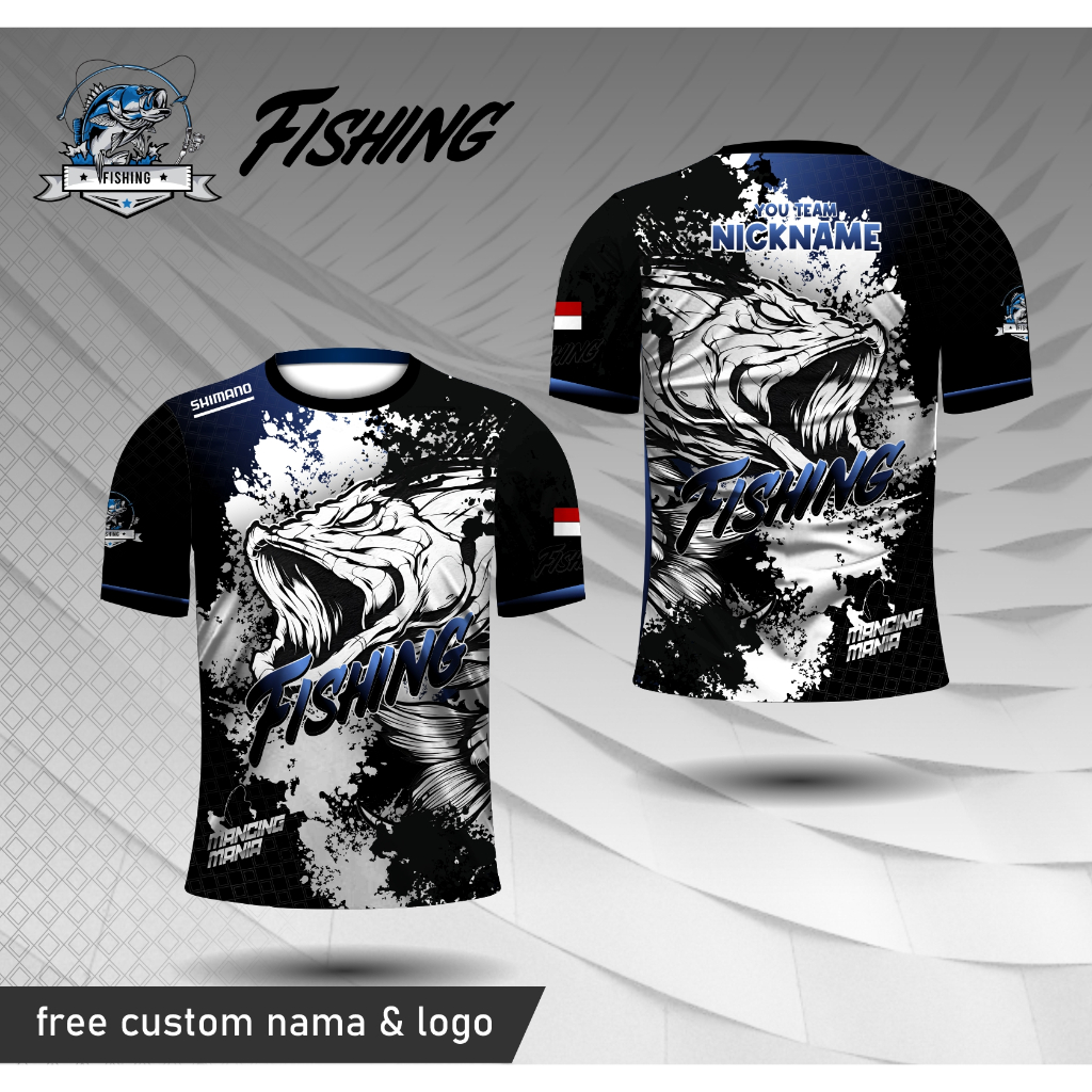 Baju mancing mania kaos jersey fishing dewasa bebas custom