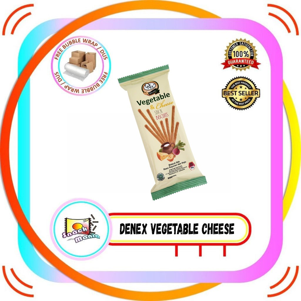 

Denex Vegetable & Cheese Stick Biscuits 50 gr Biskuit Stik Sayuran Keju