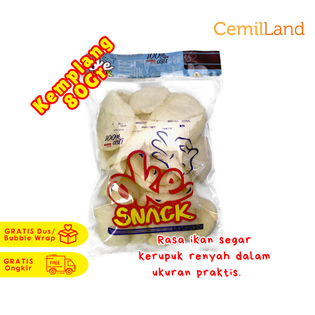 

Kerupuk Ikan Kemplang Palembang Asli Empuk Oke Snack Amplang