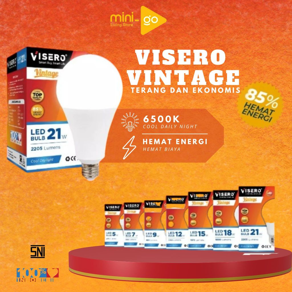 VISERO Lampu Led Vintage Putih