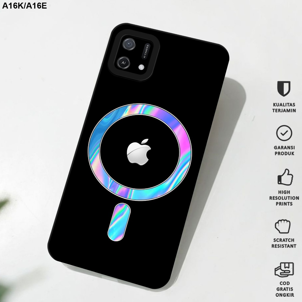 Case Oppo A16K/A16E - Casing Hp Oppo A16K/A16E Motif Logo Magsafe - Softcase Oppo A16K/A16E - Softca