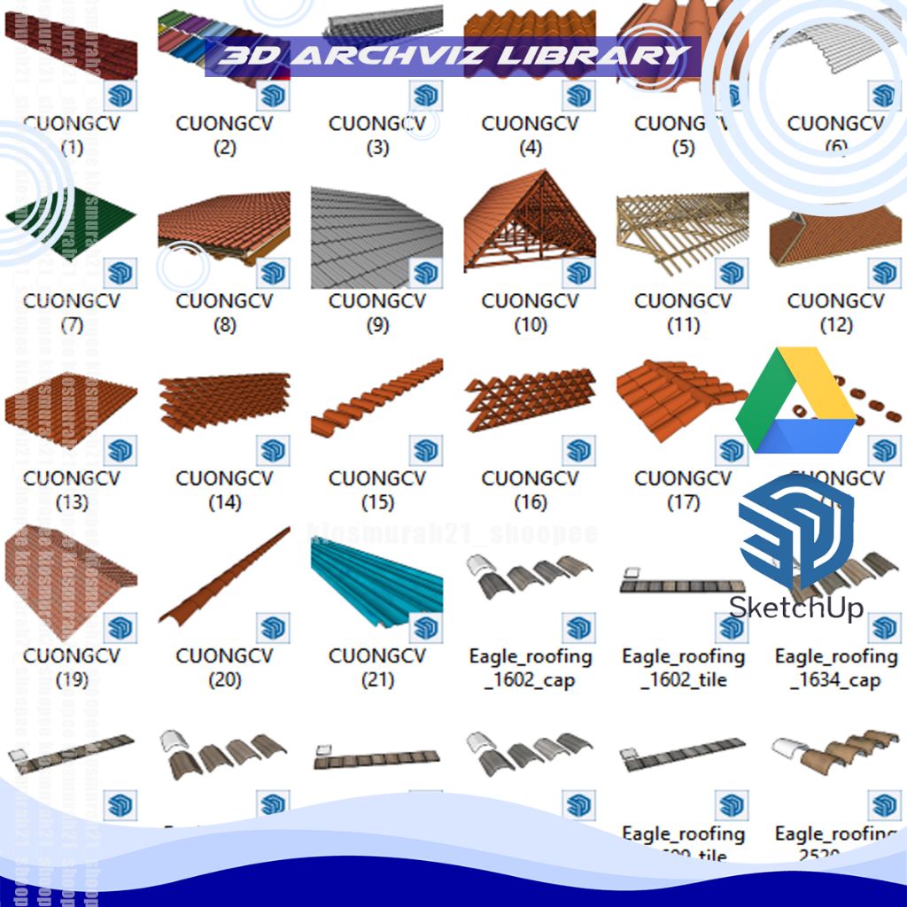 141 Roof Sketchup Model Asset Library