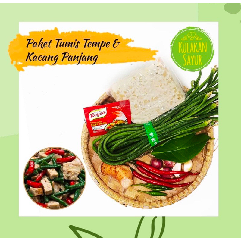 

Paket tumis tempe / sayur kacang panjang