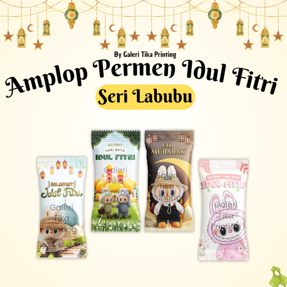 

(10pcs) Amplop Permen Idul Fitri Seri Labubu by Galeri Tika Printing