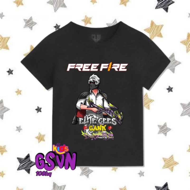 KAOS BAJU ANAK - KIDS TSHIRT TEE GAME FREE FIRE FF FREEFIRE ELITE CEES GANK ELIT CS GENG GENK SG 2JT