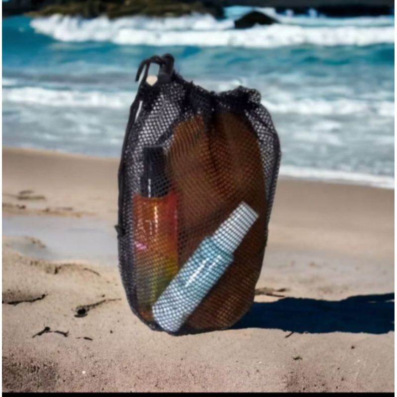 Pouch Travel Bag Alat Mandi Bahan Jaring Nilon Serbaguna/Tas Jaring Sabun Mandi