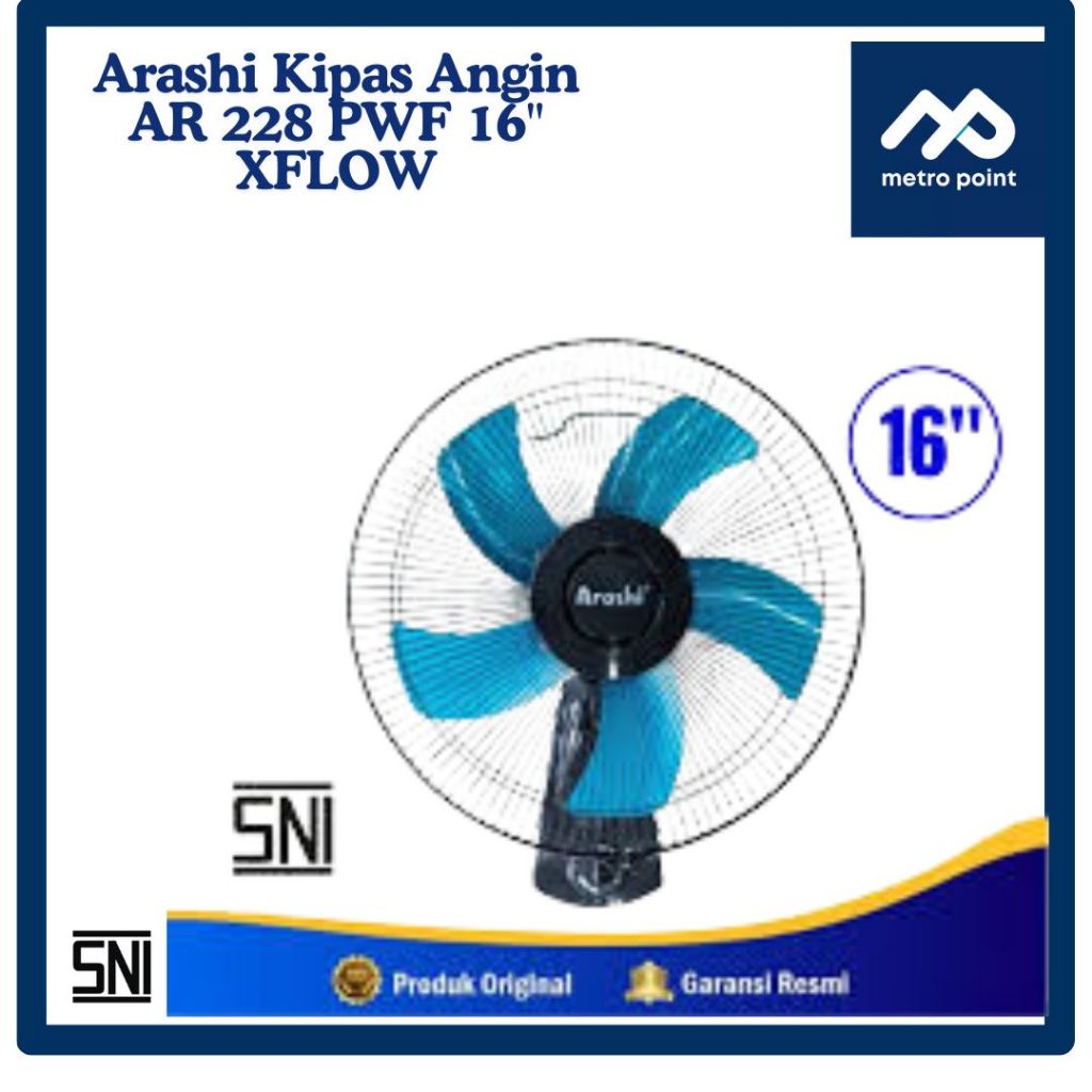 Arashi Kipas Angin AR 228 PWF 16" XFLOW/Kipas Angin Dinding