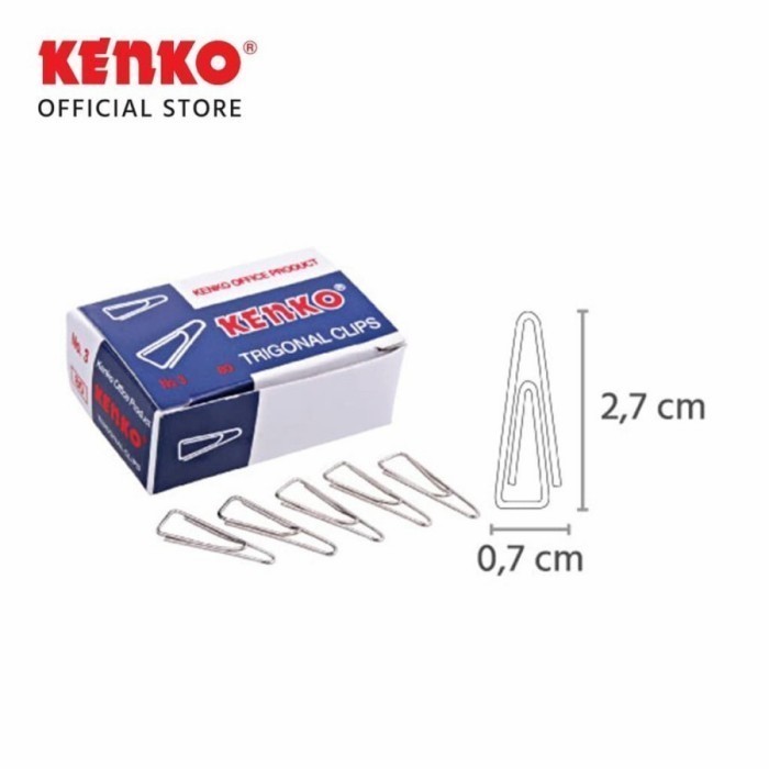 

Paper Clip Trigonal / Klip Penjepit Kertas No. 3 Kenko 1Pack kecil