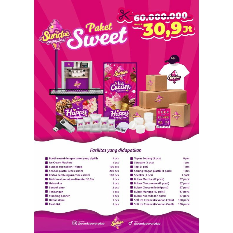 

Paket SWEET Soft Ice Cream SUNDAE EVERYDAE