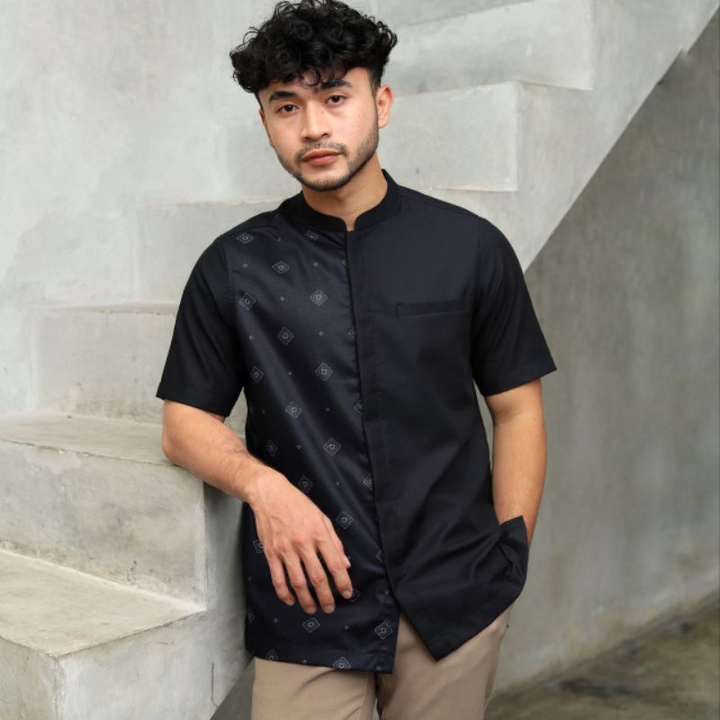 Saviq- KEMKO/KOKO Pria Batik Sebelah T.67 Lengan Pendek Modern Toyobo Fodu Premium Original