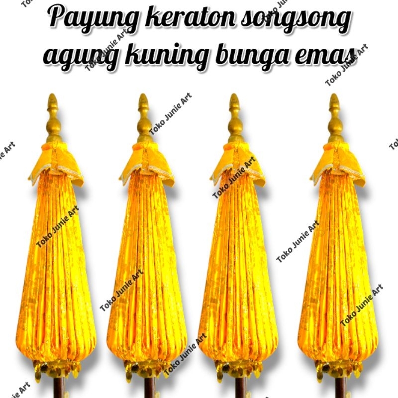 Payung keraton payung dekorasi payung tedung payung jaranan kuning motif bunga