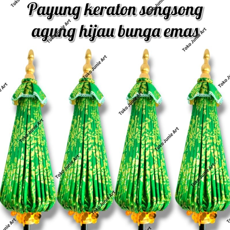 Payung keraton payung dekorasi payung tedung songsong agung jaranan hijau motif bunga