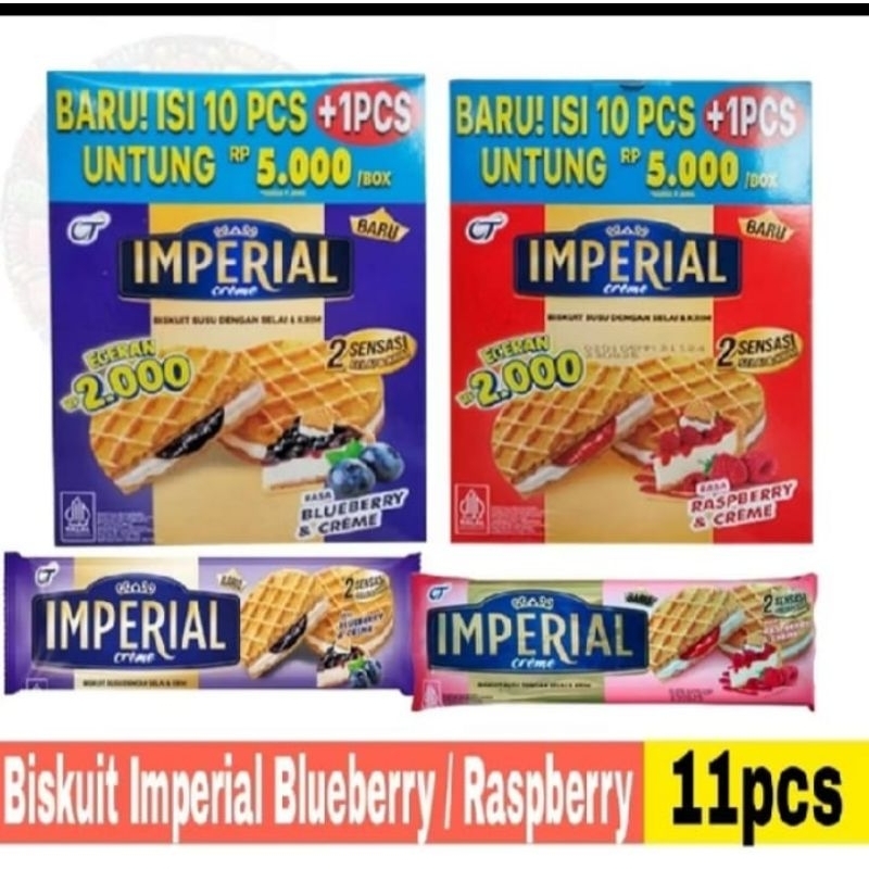 

Imperial Creme Biskuit Susu Dengan Selai Dan Krim Isi 10 + Gratis 1 = 11 Pcs