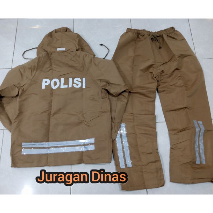 Pusat Obral  Jas Hujan Polisi Coklat Setelan Jatah POLRI  Jas Hujan Polisi Setelan  Jas Hujan Polisi