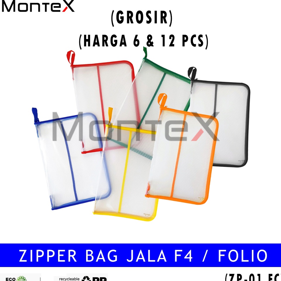 

Harga Terbaik MONTEX ZIPPER BAG JALA SELETING F4 GROSIR HARGA 612 PCS