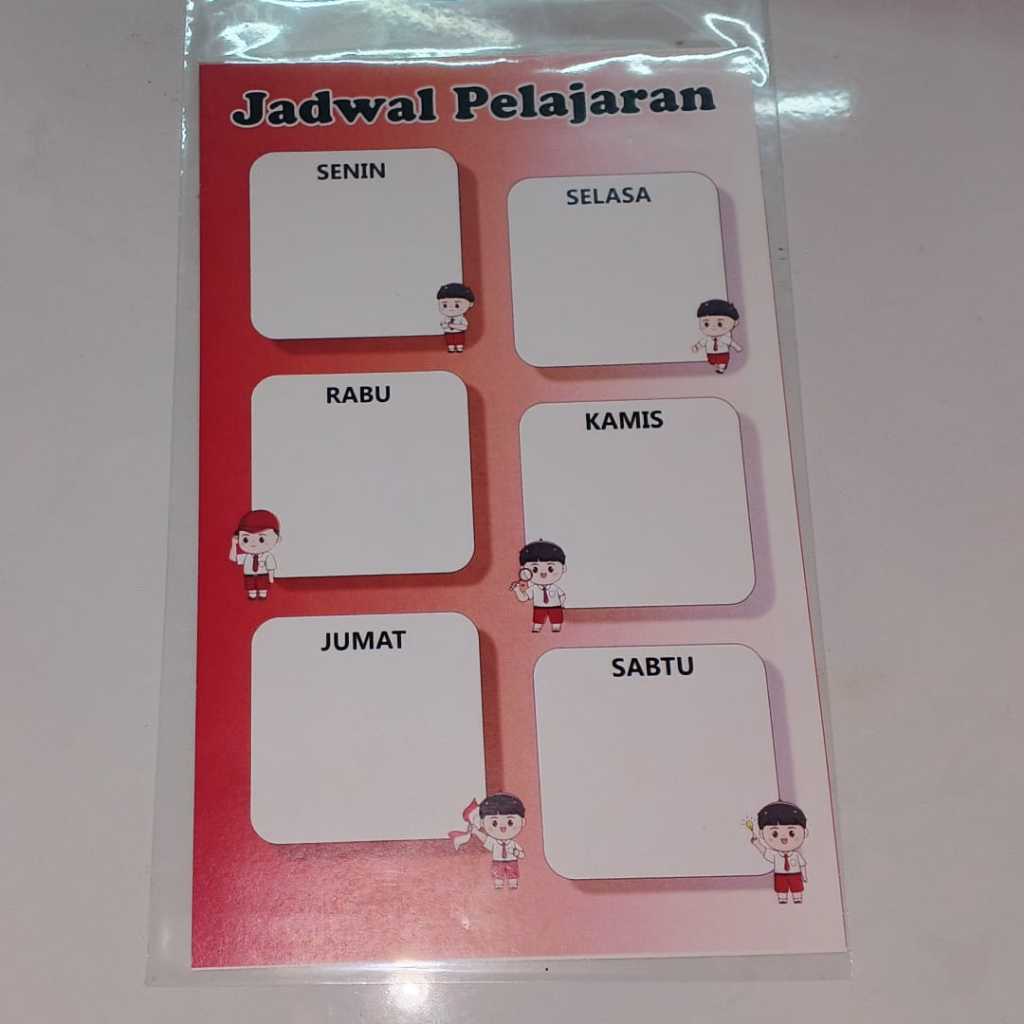 

stiker jadwal pelajaran
