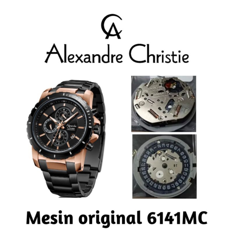 mesin jam  Alexandre christie 6141mc original